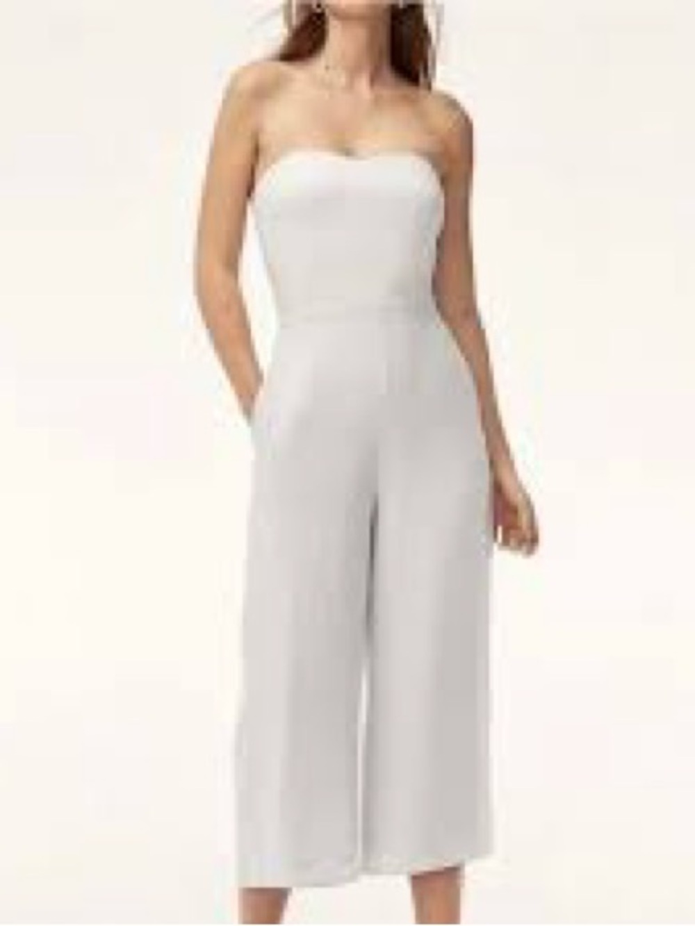 Aritzia Babaton Strapless Wide Leg Cropped Jumpsuit Size 00